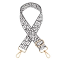 Verstellbarer breiter Schultergurt mit Leopardenmuster und goldfarbenen Metallhaken - Silberverschluss / Grau mit goldener Schnalle