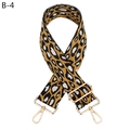 Detail of leopard print wide bag strap with gold metal hooks and adjustable buckle - Yellow (B-4)