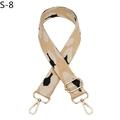 Detail of adjustable leopard print bag strap with durable canvas and gold metal hooks - Khaki Leopard (S-8)