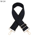 Details des verstellbaren Schultergurts mit marineblauem Labyrinth-Jacquard-Muster - Silberverschluss / M-14 Blau