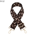 Detail view of leopard print wide replacement strap with golden metal lobster hooks - Coffee Beige Dots (B-12)