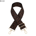 Detail of adjustable leopard print bag strap with golden metal lobster clasps - Black Green Dots (B-13)