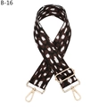 Detailansicht eines verstellbaren Leopard-Taschenriemens mit goldenen Haken - Silberverschluss / Kaffee Weiße Punkte (B-16)