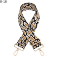 Detailed view of adjustable leopard print bag strap with polished gold hardware buckles - Black Yellow Dots (B-18)