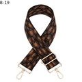 Detailansicht des verstellbaren Taschenriemens mit Leopardenmuster und goldener Hardware - Silberverschluss / Schwarz Mit Braunen Punkten (B-19)