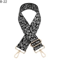 Detail of adjustable leopard print bag strap with golden rotating metal hooks - Dark Grey (B-22)