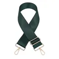 Détail de la bandoulière en nylon vert foncé avec boucle et fermoirs en métal doré - No. 7 Vert