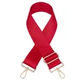 Dettaglio della tracolla in nylon rosso con fibbia in metallo dorato e moschettoni - Chiusura in Argento / No. 16 Rosso