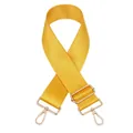 Dettaglio della tracolla in nylon giallo brillante con fibbie dorate e ganci a moschettone - Chiusura in Argento / No. 19 Giallo