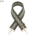 Adjustable geometric diamond pattern bag strap with light gold metal swivel hooks - Army Green Diamond (C-8)