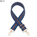 Détail d'une bandoulière tissée réglable avec motif jacquard géométrique orange et bleu - M-3 Rayures Bleu Rouge