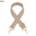 Détail d'une bandoulière en jacquard réglable avec crochets métalliques dorés - M-5 Kaki