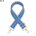 Détail de la bandoulière tressée en chevrons bleu et blanc avec boucles dorées - M-8 Bleu Ciel