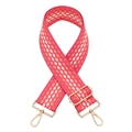 Tracolla jacquard geometrica rosa e arancione con ganci in metallo dorato per borsa - Rosso Arancio (Fibbia Dorata)