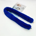 Royal blue faux fur shoulder strap for handbags with gold swivel metal hooks - Sapphire Blue