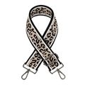 Tracolla regolabile con stampa leopardata e ganci in metallo per borse a spalla - Leopardato Fibbia Gunmetal