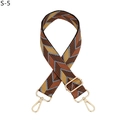 Detail view of the colorful chevron pattern fabric strap with golden metal lobster clasps - S-5 Brown Lake Blue (Gold Buckle)