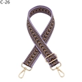 Detail view of purple chevron woven strap with adjustable gold buckle and snap hooks - Purple Geometric Wave Style (C-26)
