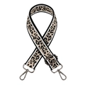 Verstellbarer breiter Jacquard-Schultergurt mit Leopardenmuster für Umhängetaschen - Leopard-Muster Gunmetal-Schnalle