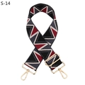 Adjustable woven shoulder strap with red and black geometric pattern and gold hardware - Silver Clasp / Dark Gray Black Red Triangle (S-14)