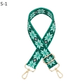 Détail d'une bandoulière ethnique verte tissée avec des crochets en métal doré - Vert Crochet Argenté (S-1)
