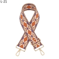 Detail of bohemian geometric diamond woven strap with gold metal lobster clasps - L-2 Light Purple-orange