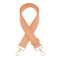 Tracolla bohémien con motivo a rombi arancioni e ganci metallici dorati regolabili - Chiusura in Argento / Arancione