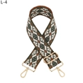 Detail eines verstellbaren gewebten Gurts mit grün-orangefarbenem Jacquard und Goldhaken - L-4 Grün Khaki
