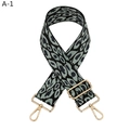 Detailansicht des breiten Taschengurt mit Leopardenmuster und goldfarbenen Karabinern - A-1 Blaugrün Leopard (Goldene Schnalle)