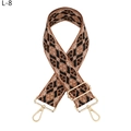 Detailansicht eines gewebten Taschenriemens im Boho-Stil mit goldenen Metallhaken - L-8 Goldfaden Braun