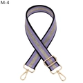 Detail of purple and gold metallic striped nylon shoulder strap with lobster clasps - Purple (M-4)