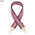 Macro detail of rose pink woven bag strap with golden glitter stripe and gold clasp - Rose Pink (M-7)