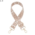 Adjustable woven strap for handbags featuring brown and white geometric diamond patterns - Brown (L-3) Silver Clasp