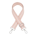 Tracolla intrecciata a rombi rosa e bianchi con fibbie in metallo argentato per borse - Rosa con fibbia argentata