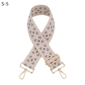 Dettaglio della tracolla larga in jacquard con motivi geometrici e ganci in oro lucido - Cachi Rosa Grigio Floreale (S-5)