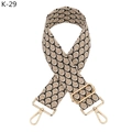 Tracolla regolabile in tessuto con motivo a scaglie beige nero e ganci in metallo oro - K-29 Nero Cachi Con Fibbia Dorata
