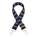 Tracolla regolabile per borsa con motivo a onde blu e ganci in metallo dorato - Blu Fibbia Dorata