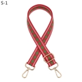 Dettaglio della tracolla intrecciata rossa e verde con moschettoni dorati e fibbia - Chiusura in Argento / Rosso-Verde (S-1)