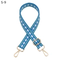 Tracolla regolabile blu con motivi a rombi gialli e moschettoni in metallo dorato - Chiusura in Argento / Azzurro (S-9)