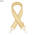 Detail of adjustable yellow and white chevron woven strap with gold metal lobster clasps - Yellow