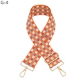 Tracolla regolabile a scacchi arancione e grigia con moschettoni in metallo dorato lucido - G-4 Arancione Grigio Scacchiera (Chiusura Argento)