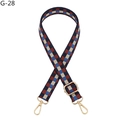 Close-up of red and blue checkered replacement bag strap with golden lobster clasps - Blue Burgundy Plaid Silver Buckle (G-28)