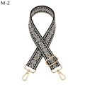 Detailed close-up of ethnic geometric jacquard strap with gold-tone metal hooks - Black Khaki Geometric Style (M-2) / Silver