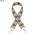 Close-up of ethnic snowflake pattern woven strap with gold metal lobster clasps - Khaki Base Black Geometric Style (M-4) / Silver