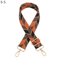 Detail of woven bag strap with orange and black chevron pattern and gold lobster clasps - S-5 Black Orange Gold Hook