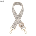 Detail view of ethnic jacquard strap with gold lobster clasps and snowflake pattern - Gray Geometric Style (M-9)