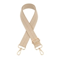 Tracolla regolabile beige a spina di pesce con moschettoni in metallo dorato lucido - Chiusura in Argento / Cachi