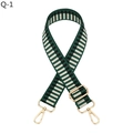 Detail of adjustable green woven shoulder strap with gold metal lobster clasps - Q-1 Green Beige