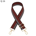 Adjustable woven colorful piano-style shoulder strap with gold swivel metal hooks - Q-16 Coffee Red