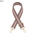 Detail of adjustable woven bag strap with orange geometric pattern and gold metal hooks - Grey Orange Gradient